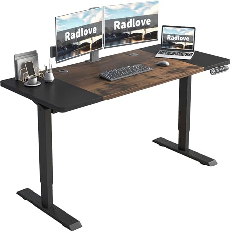 Radlove Schreibtisch Höhenverstellbar Elektrisch Stehpult，160 x 76 cm Stehschreibtisch mit 4 Memory-Steuerung mit Tischplatte 2-Fach-Teleskop Stehschreibtisch, Spleißbrett