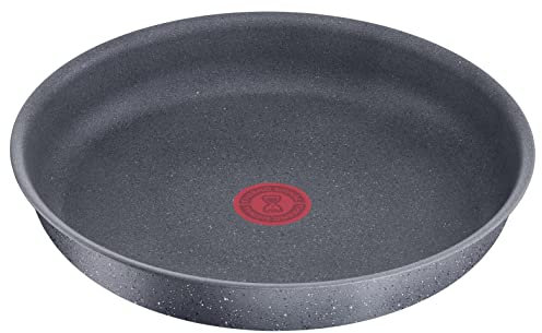 Lagostina Ingenio Mineralis Green Padella Ø 22 cm, Padella in Alluminio 100% Riciclato, per Gas, Forno e Induzione, con Indicatore di Cottura, Utilizzabile con Manico Removibile