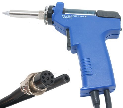 EMPOTEC Pistola Dissaldante EM-552B 7 Pin 24V 80W Colore Blu Succhiastagno Ricambio per Stazioni Saldanti Dissaldanti ZD-985 EM-985 ZD-987 SSD-87 SSD-17 SSD-15 e Similari