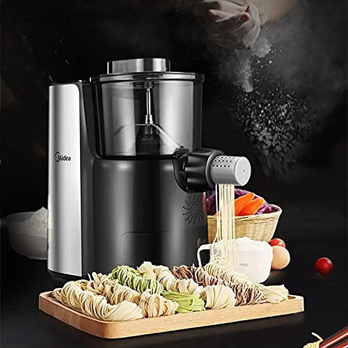 MOLVUS UK Plug Electric Automatic Fresh Pasta Noodle Maker Machine Kitchen Home Dough Knead Roller Press Dumpling sheeter 9Different Shape (Color : 1802c, Voltage (V) : 220V)