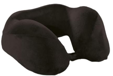 EVE Textile Reisekissen 35X30X8 cm Schwarz mit Erhöhung | Nackenkissen | Memory Foam | Autokissen | Flugzeugkissen | Bahnkissen | Travel Pillow | Ergonomisches Kissen | Gesundheitskissen