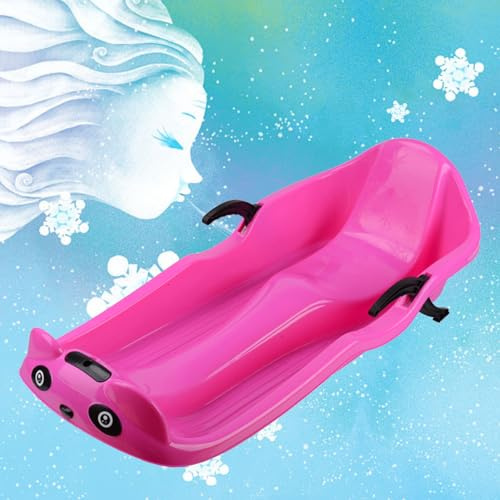 Children's Double Sled, Sled with Backrest, Plastic Sled, Double Armrest Brake Sled