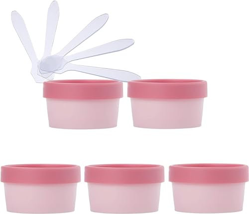 Leere Gläser mit Deckel, Kosmetikdose, B0CL9KHB4R5, PC, 200 ml, rosa Masken-Rührschüssel, leere 200 g Kunststoff-Vorratsdosen mit Inneneinsatz zur Aufbewahrung, Körper, Hand, Gesichtscreme, Lotion, Ge
