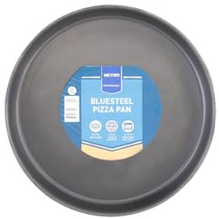 METRO Professional Pizzablech, Metall, 26 cm, 250 x 250 x 100 mm, unbeschichtetes Blaublech mit Rollrand, schwarz