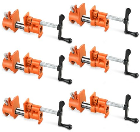 NYXOVA Holzverleimung Rohrschellen Set, 4 Stück Holzschellen Heavy Duty Gusseisen Parallelklemmen Schnellspanner Rohrschellen für Holzbearbeitung (15,2 cm, 1,9 cm)