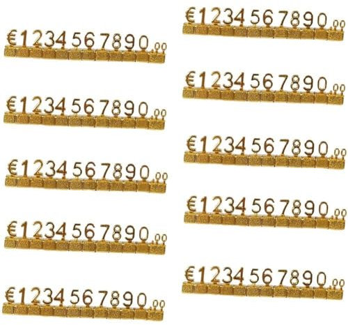 Glixoft 10 Sets Digitales Metall-preisschild, Verstellbarer Preiswürfel, Regal, Preisschild, Zähler, Preisanzeige, Für Schmuck, Uhrengeschäft