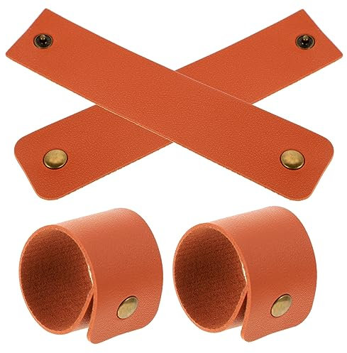 CIYODO 4-teilige Leder Serviettenringe Tischdeko Leder Serviettenhalter Serviettenringe