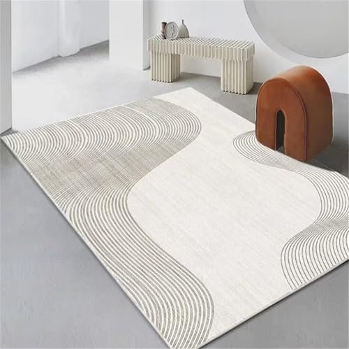RUGMRZ Kleiner Teppich Bettvorleger Schlafzimmer rutschfest 60x90CM Kinder für Eingang Grau Bequemer und langlebiger mit modernem minimalistischem Design