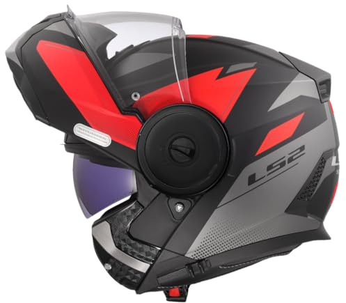 LS2, Modularer Motorradhelm Scope II DURIA Black Red, L