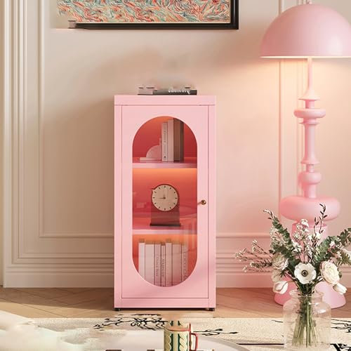 Bücherregal aus Metall, Eck-Weinschrank, moderne Vitrine für Zuhause, Büro und Wohnzimmer, ideal für Sammlerstücke und Speisekammer
