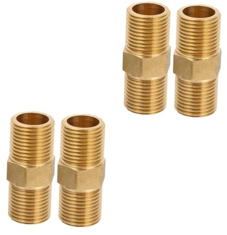 Gatuida 2 Set Connettore A Filo Valvole Valvola di Arresto Connettori Valvola del Rubinetto Snug comodità Raccordi Linea Acqua Camper Raccordi Idraulici 1/2 Rame Golden 2 Pezzi*2