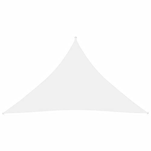 Tenda parasole triangolare, 4 x 4 x 5,8 m, impermeabile e traspirante, in tessuto Oxford bianco, protezione dai raggi UV, tettoia resistente al vento, rete ombreggiante per esterni, per terrazze