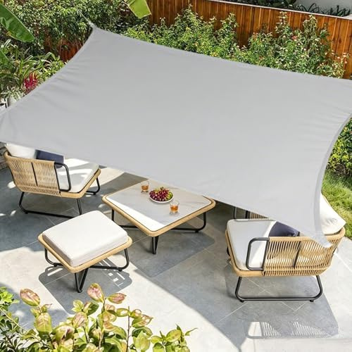 Vela ombreggiante, Vela Impermeabile, tenda da sole anti-UV, Rettangolare 4x5m,per Esterno Giardino per Esterno, Giardino e Terrazza, Piscina, Facile da installare, perfetta per creare zone d'ombra