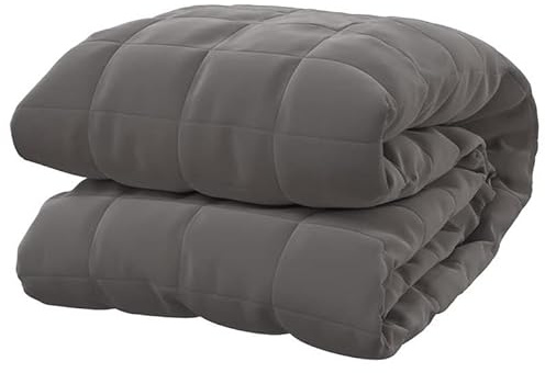 Eleganz Gewichtsdecke Grau 200x200 cm 9 kg - Schwere Decke für besseren Schlaf, Beruhigende Wirkung, Bezug aus atmungsaktivem Stoff, Ideal für Erwachsene