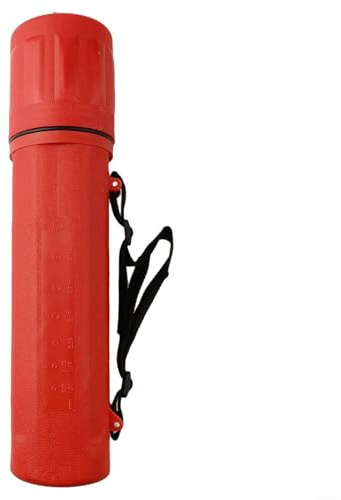 Tube de rangement pour tige de soudage MMA - Capacité de 4,5 kg - Avec indicateur de taille - Protection contre l'humidité - Clip de transport - Rouge - 360 mm