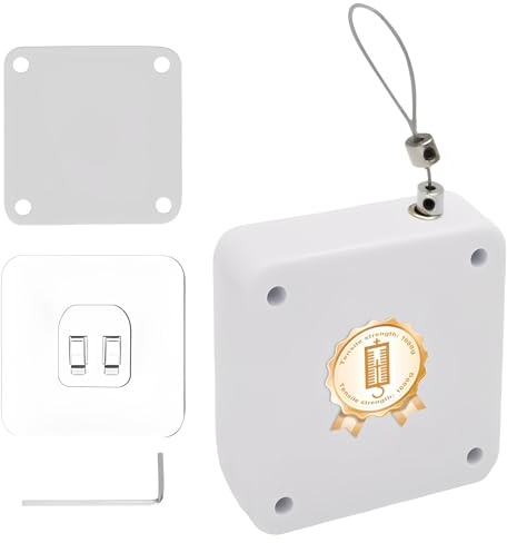 KINHARD Cierrapuertas Automático sin Taladrar, 1000G Cierra Puertas | Automática Cable Acero de 1 Metro, para Puertas Interiores y Exteriores, Puertas de Balcón con Cierrapuertas Ajustable