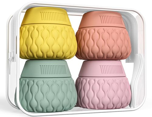 ITDAWEI Travel Containers for Toiletries with Clear Bag, 1.7oz TSA Approved Travel Size Containers, All Silicone Refillable Cosmetic Jars, Leakproof Accessories for Cosmetic Face Body Hand Cream