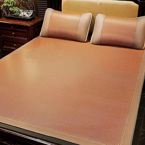 Rattanmatte Bett – kühlende Sommermatte aus Bambus, faltbar, doppelseitiges Design für bequemen Schlaf, perfekt für Zuhause oder im Freien