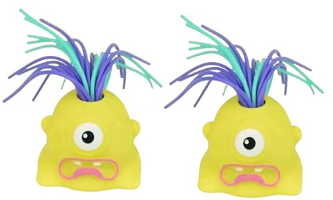 QUXVUIS Lot de 2 Jeux Amusants Anti-Stress à Languette, Monstre Hurlant, Designs de Jeu différents. Convient pour aux Adultes, Jaune