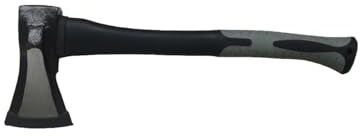 Profi Spaltaxt mit Fiberglasstiel 1 & 2 kg – Robuste Holzaxt mit Klingenschutz & Anti-Vibrations-Griff für Brennholz & Gartenarbeit – Extra Scharf & Langlebig (schwarz, 43 cm)