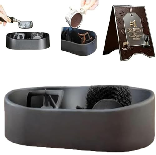 Kit de Limpieza para portafiltros de café, estación de Limpieza eléctrica, Limpiador automático de Cajas de detonación, Kit Profesional de Limpieza Profunda para Espresso con Soporte Estable (1PC)