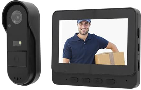 Tbest Wireless Video Doorbell Camera 1080P HD Night 2 Way Talk WiFi Ringer Display for Home Surveillance