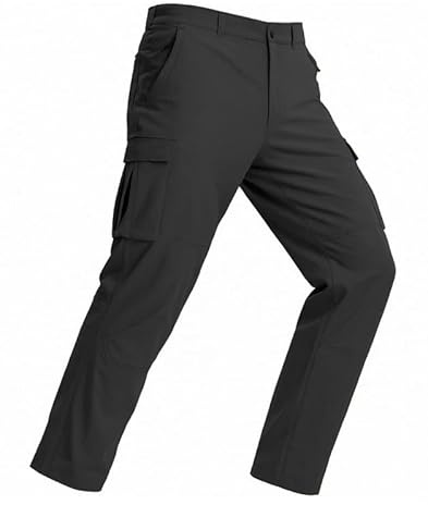 Pioneer Camp Pantaloni da trekking cargo da uomo, impermeabili, ad asciugatura rapida, traspiranti, con vita regolabile e mezza cerniera sulla gamba, per il tempo libero, l'escursionismo, il tempo