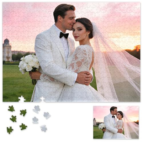 Personalised Jigsaw Puzzles for Adults 1000/500/300/200/70 Pieces,Custom Wooden Puzzle Frameless,Pet Portrait,Landscape Image Ideas Gifts for Family,Friend,Birthday,Valentine's Day(500 PCS)