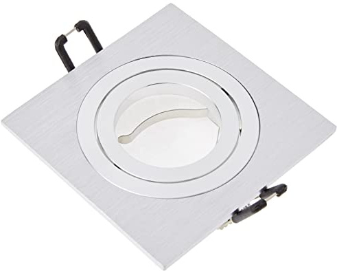 wonderlamp Clasic W-E0 Foco empotrable cuadrado GU10, Aluminio, 5 UNIDADES