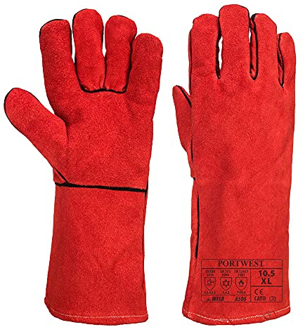 Portwest Winter Welding Gauntlet, Color: Red, Size: XL, A505RERXL