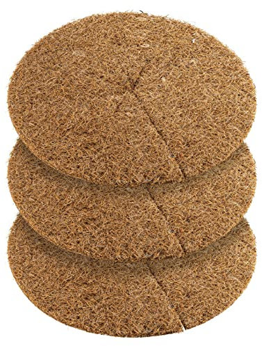 NUGATI Coconut Mulching Disc Pot Cover Winter Protection for Potted Plants / Plant Protection Mat / Weed Control Mat Coconut Disc (60 cm - Pack of 3)