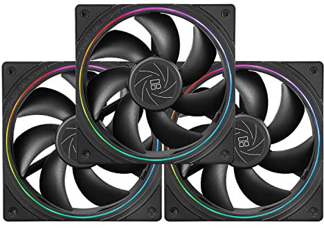 Thermalright TL-S12 CPU Fan Case Cooler PWM Fan, fine aperture light effect,4pin PWM Connector Computer Fan With ARGB Aperture, 1500RPM Speed PC Cooling Fan(120mm, 3 fans)