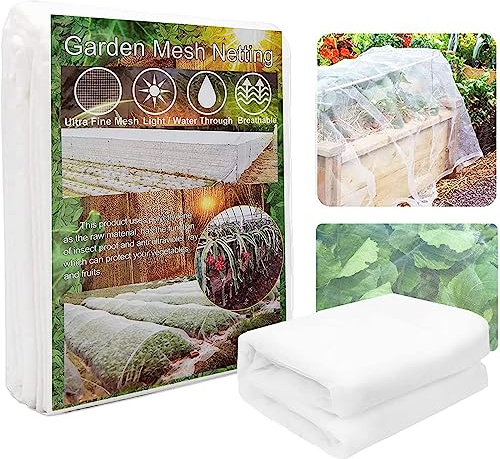 LSRVNM Gartennetz Gemüsenetz Insektenschutznetz Vogelschutznetz Pflanzenschutznetz, Garten Feinmaschig 2.5 x 10m für Pflanzen Gemüse Blumen Garten Obstgarten (60 Mesh)