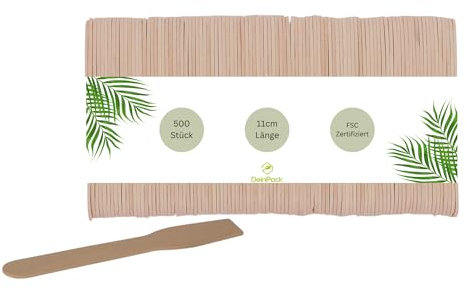 DeinPack 1000 Eislöffel Birke 9,6 cm | biologisch abbaubar | Nachhaltiges Besteck | Einwegbesteck | Holzbesteck