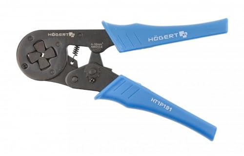 HÖGERT TECHNIK Pince à sertir auto-réglable Profil carré pour conducteur 4-16 mm² (6-12 AWG) 210 mm Alliage d'acier de haute qualité Poignée ergonomique