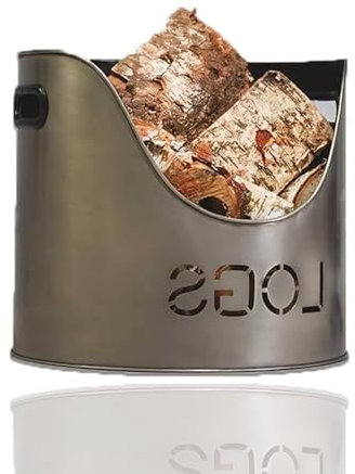 zeeyrak Firewood Decorative Log Bucket, Steel Log Holder, Kindling Bucket, Fireside Kindling Storage Basket