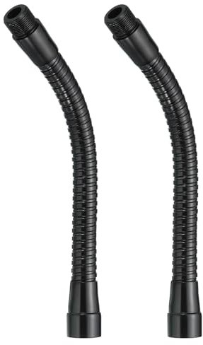 PATIKIL 8 Microphone Gooseneck, 2Pcs 5/8-27 Thread Metal Universal Hose Flexible Arm Gooseneck Tube Extension for Multifunction DIY, Black