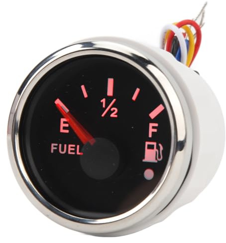 Medidor de Combustible Universal, Indicador Digital de Nivel de Combustible, Medidor de Combustible Marino, 52mm, DC9-32V, 240-33ohm, para Vehículos Recreativos, (Bisel plateado