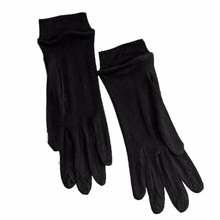 QOKLIYUI Zarte Spitzenhandschuhe für Frauen, Hochzeiten und Partys, Seide, Elegante Frau, Hochzeitshandschuh, Seidenhandschuhe, Lange Handschuhe, Schwarz