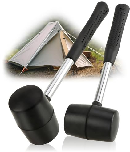 Robin Goods® 2x rubber hammer 590 g - camping, tent and outdoor accessories - stable and non-slip handle - camping hammer, soft-face hammer for crafts and DIY