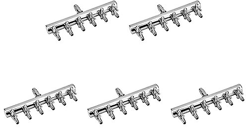 VENOAL 5 x Aquarium-Luftstrom-Splitter für Aquarien, Luftsteuerventil, Sauerstoffverteiler, Aquarium-Luftpumpe, Zubehör, 6-Wege-Zubehör