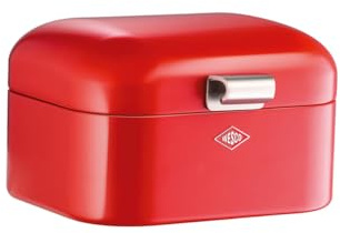 WESCO Mini boîte à pain Grandy de couleur rouge, tôle d'acier revêtue par pulvérisation, trous d'aération et poignée stable