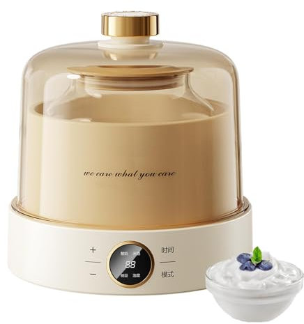 SONLED Yaourtière numérique, yaourtière électrique Faite Maison, entièrement Automatique, Petite Mini yaourtière de 1 L, avec 4 couvercles de Pots en Verre de 180 ML, pour préparer des Desserts Frais