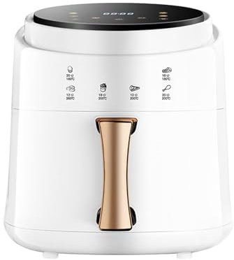WBRSybUK Air Fryer Oven with Rapid Air Circulation 8L, Smart Control, One-Touch Digital Screen, 1400W, Nonstick Basket, 60 Minutes Timer Function,White