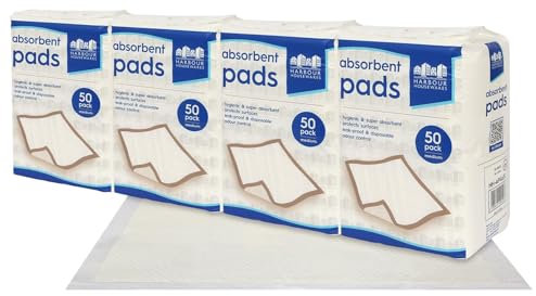 Harbour Housewares Moyen Alèses Jetables pour Incontinence - 45cm x 60cm - 200x Étanche Absorbant Matelas Mouillage Protecteur Feuilles