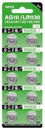 ZYHARUKO Lot de 10/20/30/40 piles bouton AG10/LR1130 LR54 SR1130 389 189 piles bouton pour montres et jouets