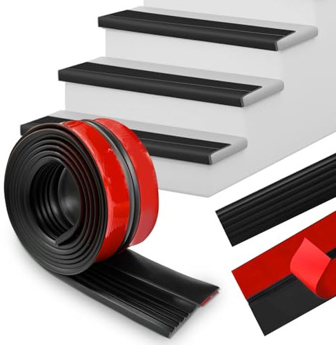 Perfil autoadhesivo para bordes de escaleras, 4 m, antideslizante, para exteriores e interiores