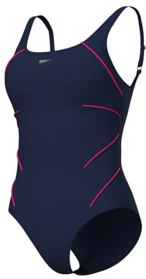 ARENA Jewel Low R Damen One Piece C-Cup Badeanzug, Bodylift Formende Bademode, Power Mesh Technologie, Damen Schwimmanzüge Hergestellt aus Chlorresistentem Sensitive Material