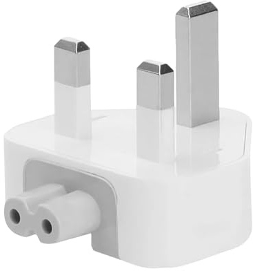 UK 3-Pin AC Power Adapter Wall Plug | Compatible with iPhone14 charger MacBook Pro Air Mac iBook iPad and More (White)