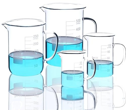 250 400 500 600 800 1000ml Glass Beaker With Handle Labrotary Glassware Experiment(100ml 2 PCS)